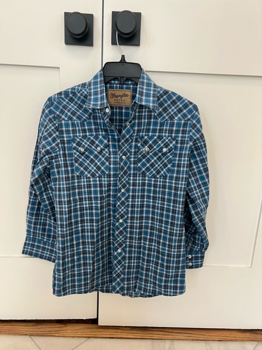Wrangler Blue Plaid Retro Western Shirt